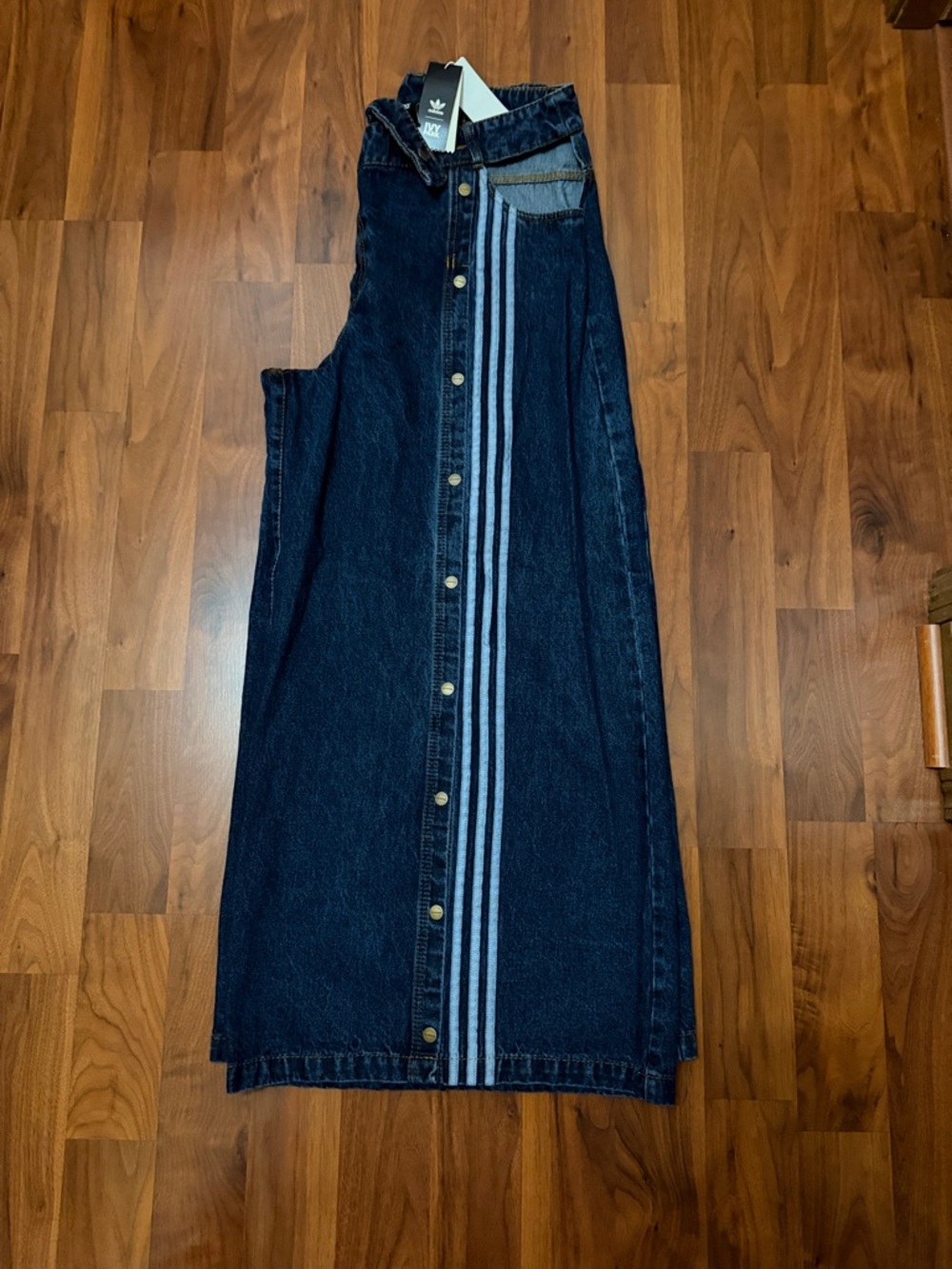 Adidas x Ivy Park Wide Leg Snap Denim Cowboy style pants (Beyoncé) - Picture 6 of 9